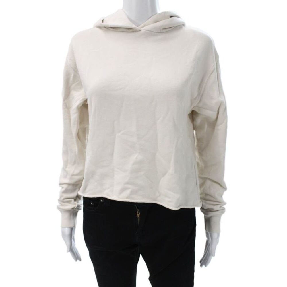 Perfect White Tee Womens Beige Pullover Hoodie Size XS